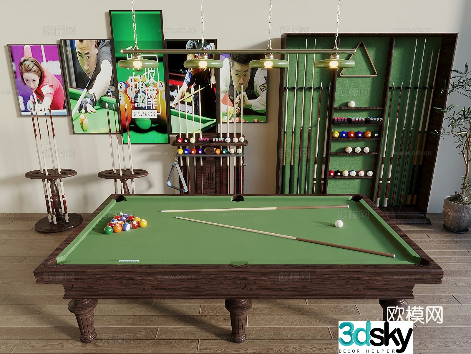 Billiards table billiards billiards storage cabinet billiards supplies billiards room billiards clubs 3D model