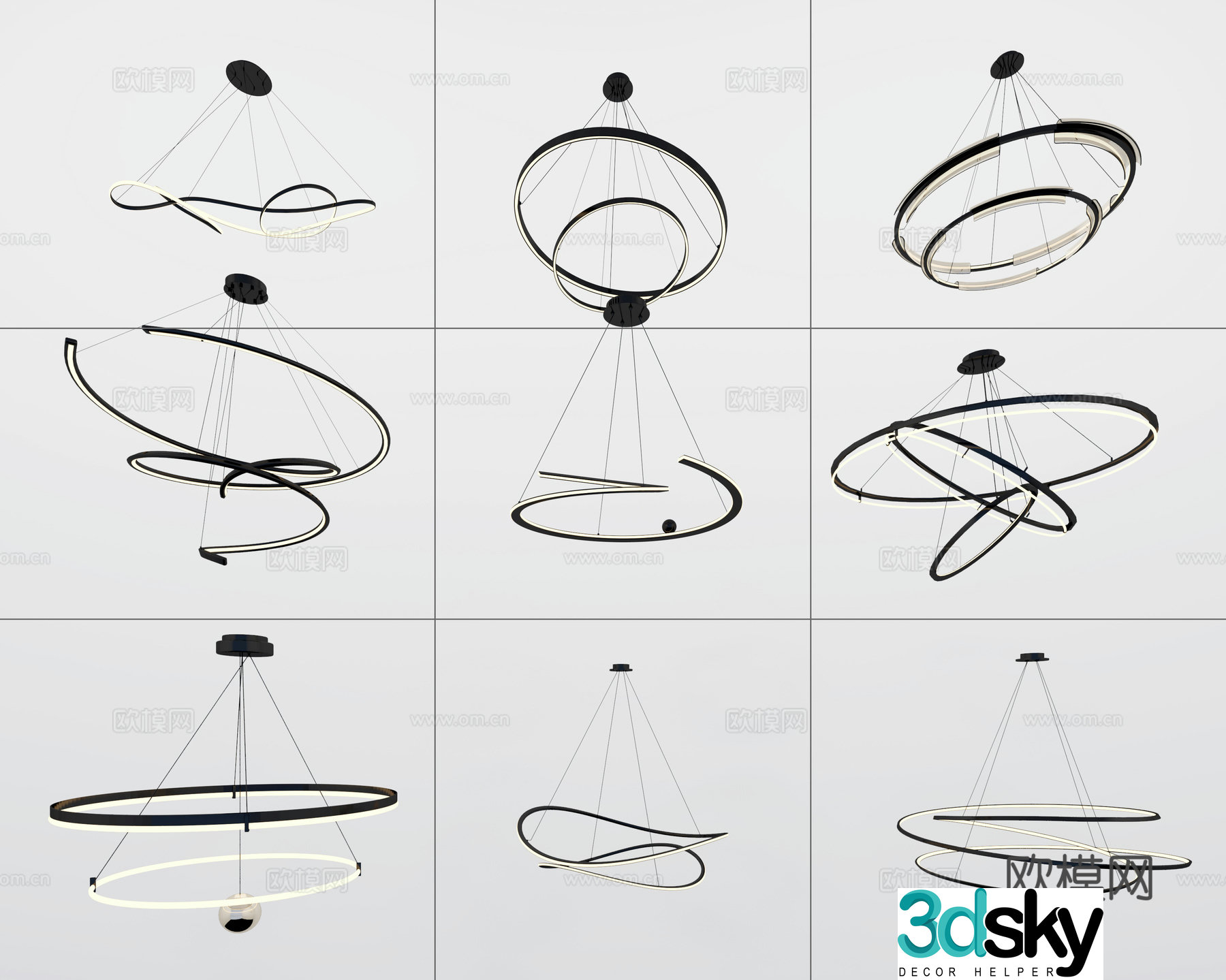 Modern chandelier 3d model