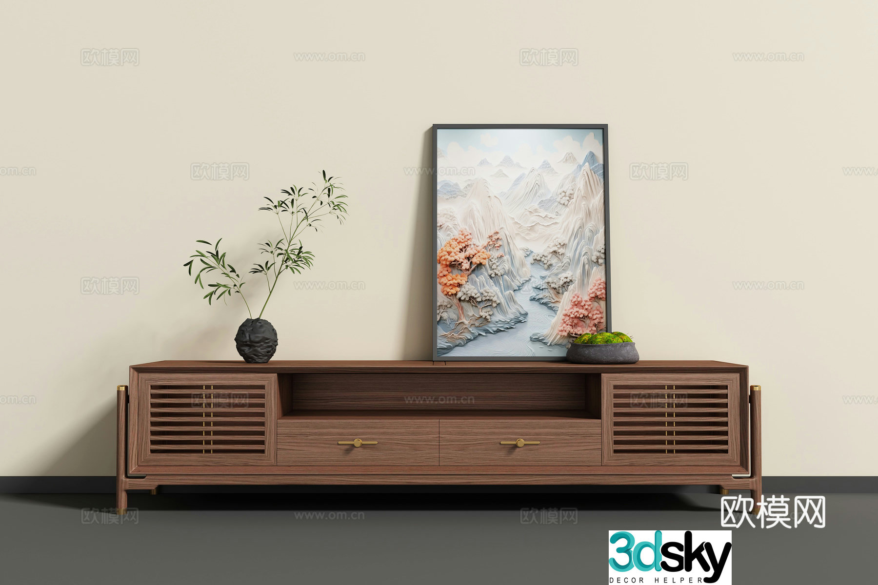 New Chinese TV cabinet 3D model