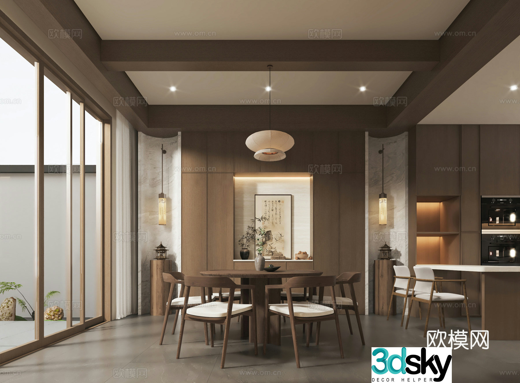 Song style restaurant kitchen 3d model