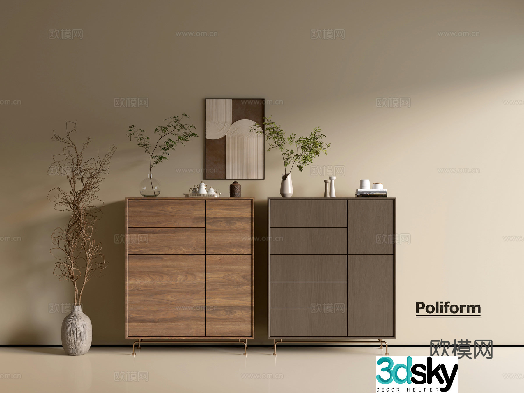 Modern wood grain cabinet ins wind minimalist wind cabinet whole cabinet sideboard balcony cabinet storage 3D model
