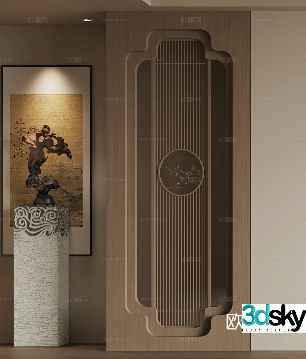 New Chinese style entrance 3D model