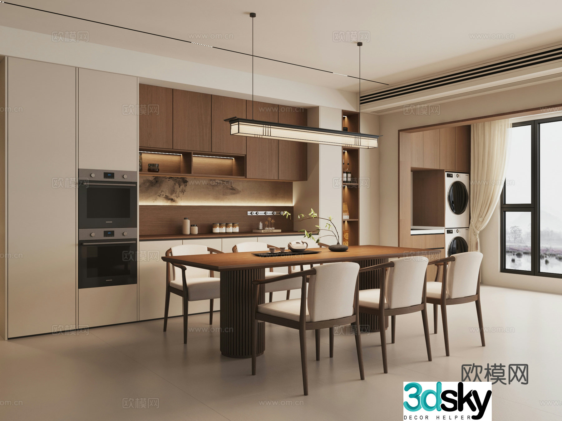Song style restaurant New Chinese style restaurant Log restaurant 3d model