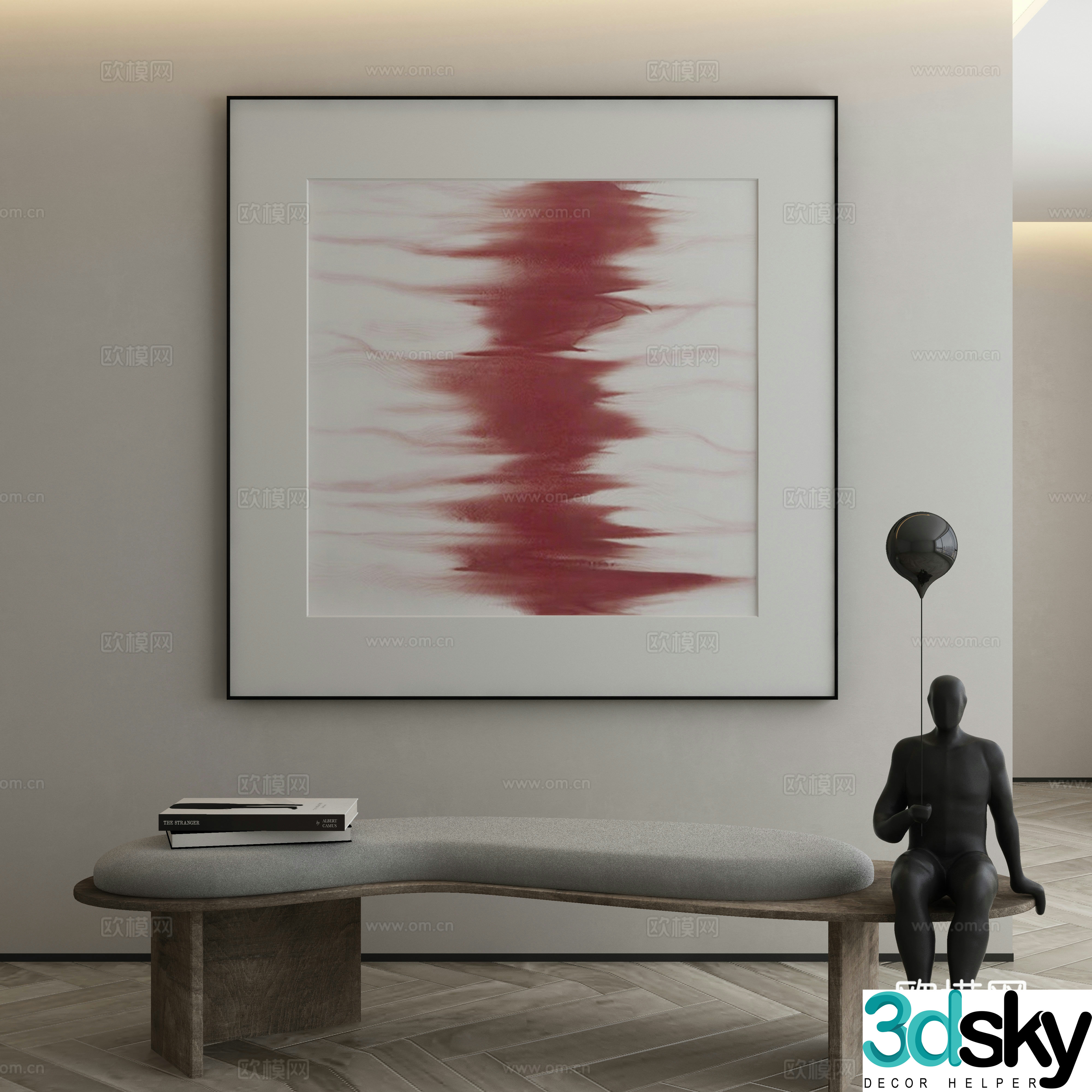 Modern Wasabi Hanging Painting Oil Painting 3D Model