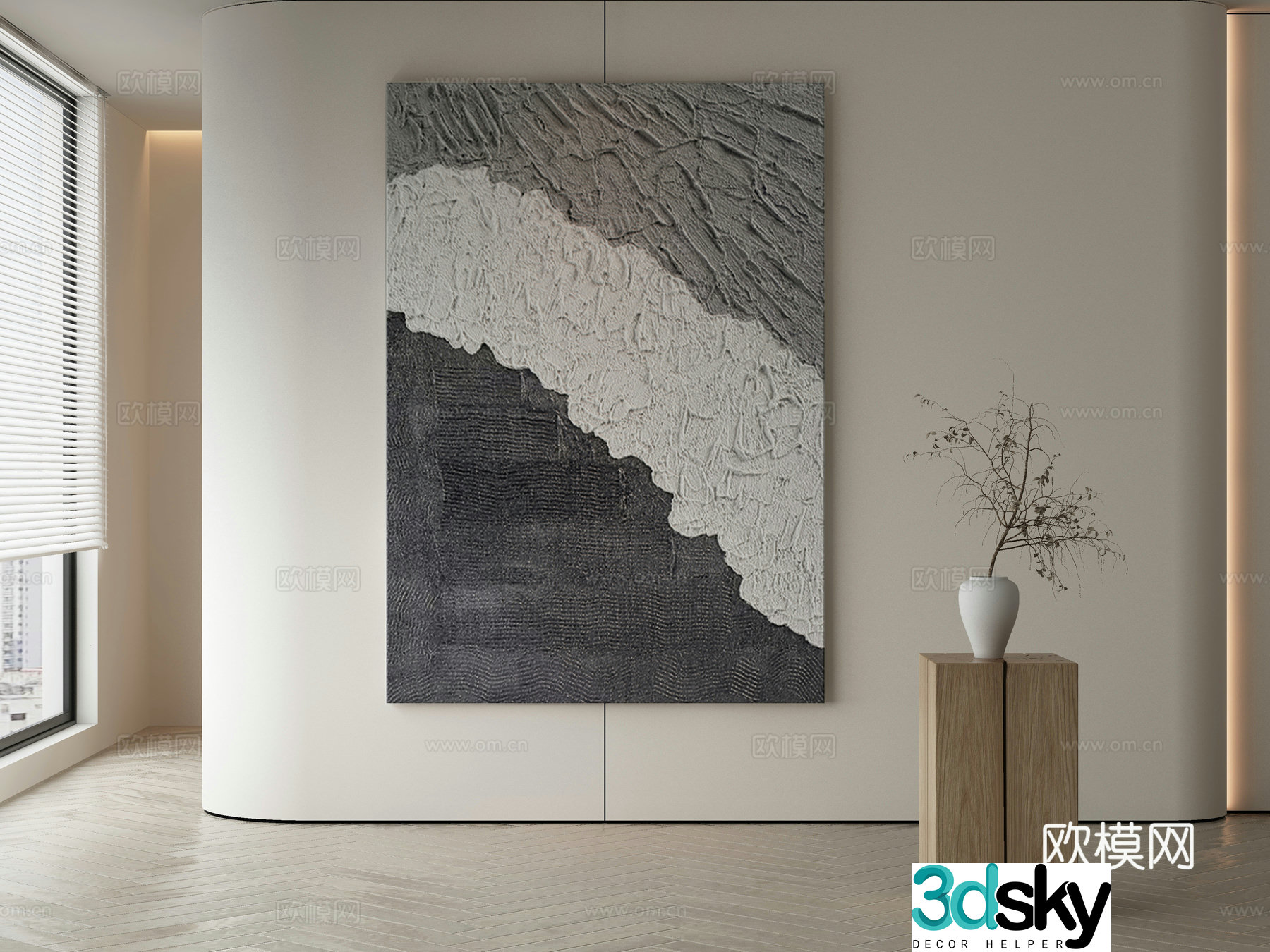 Modern Wasabi Hanging Painting Oil Painting 3D Model