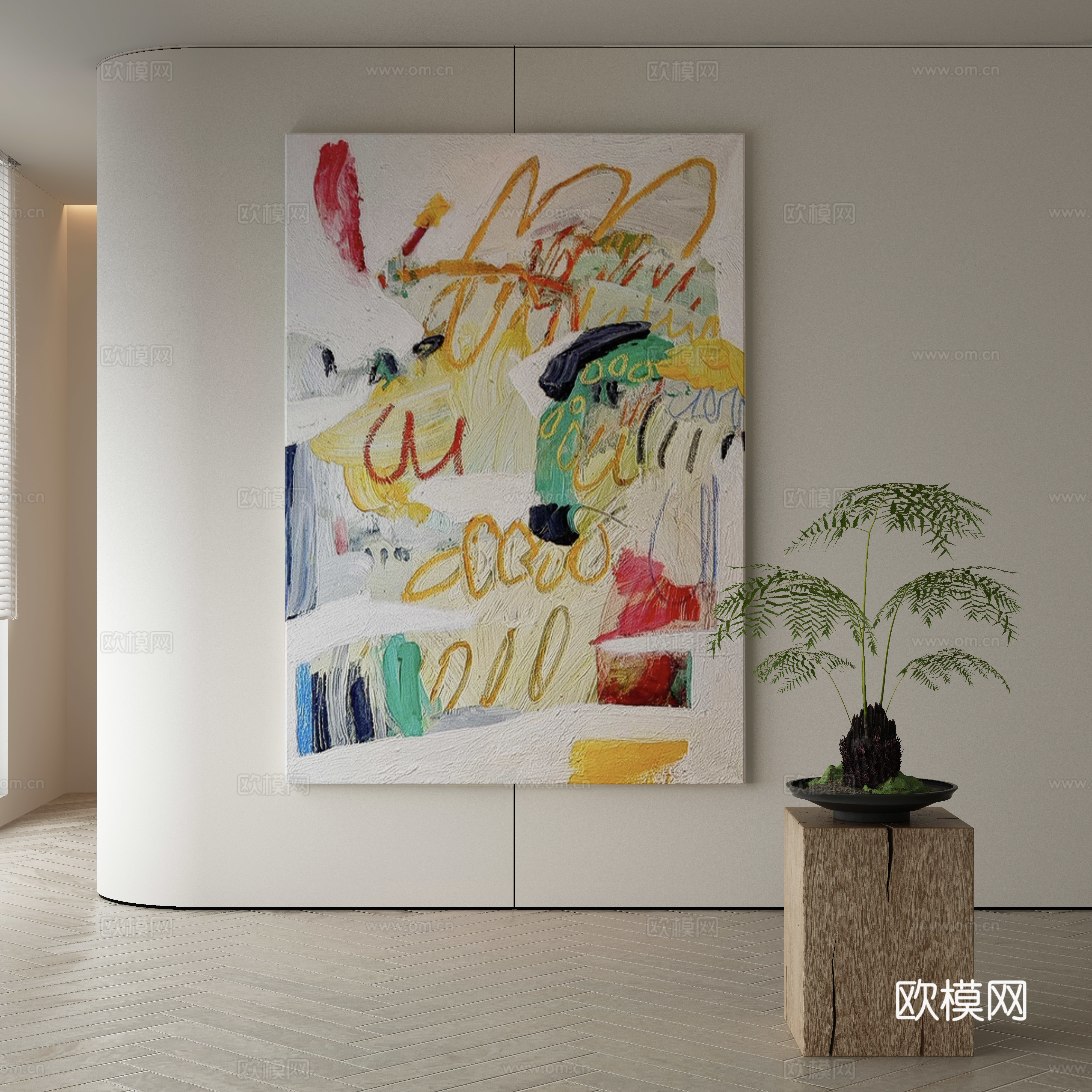 Modern Wasabi Hanging Painting Oil Painting 3D Model