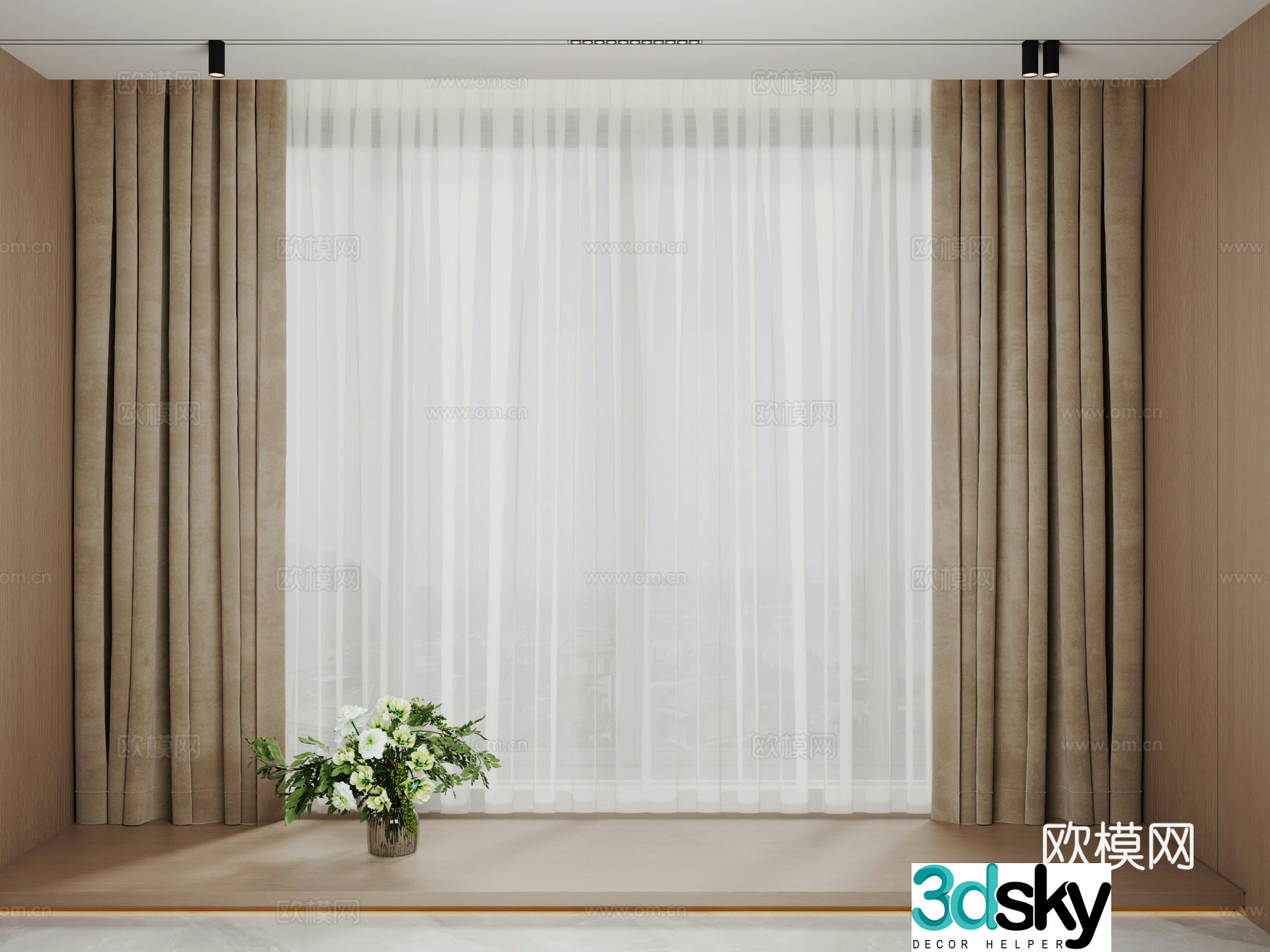Modern Italian universal curtain 3d model
