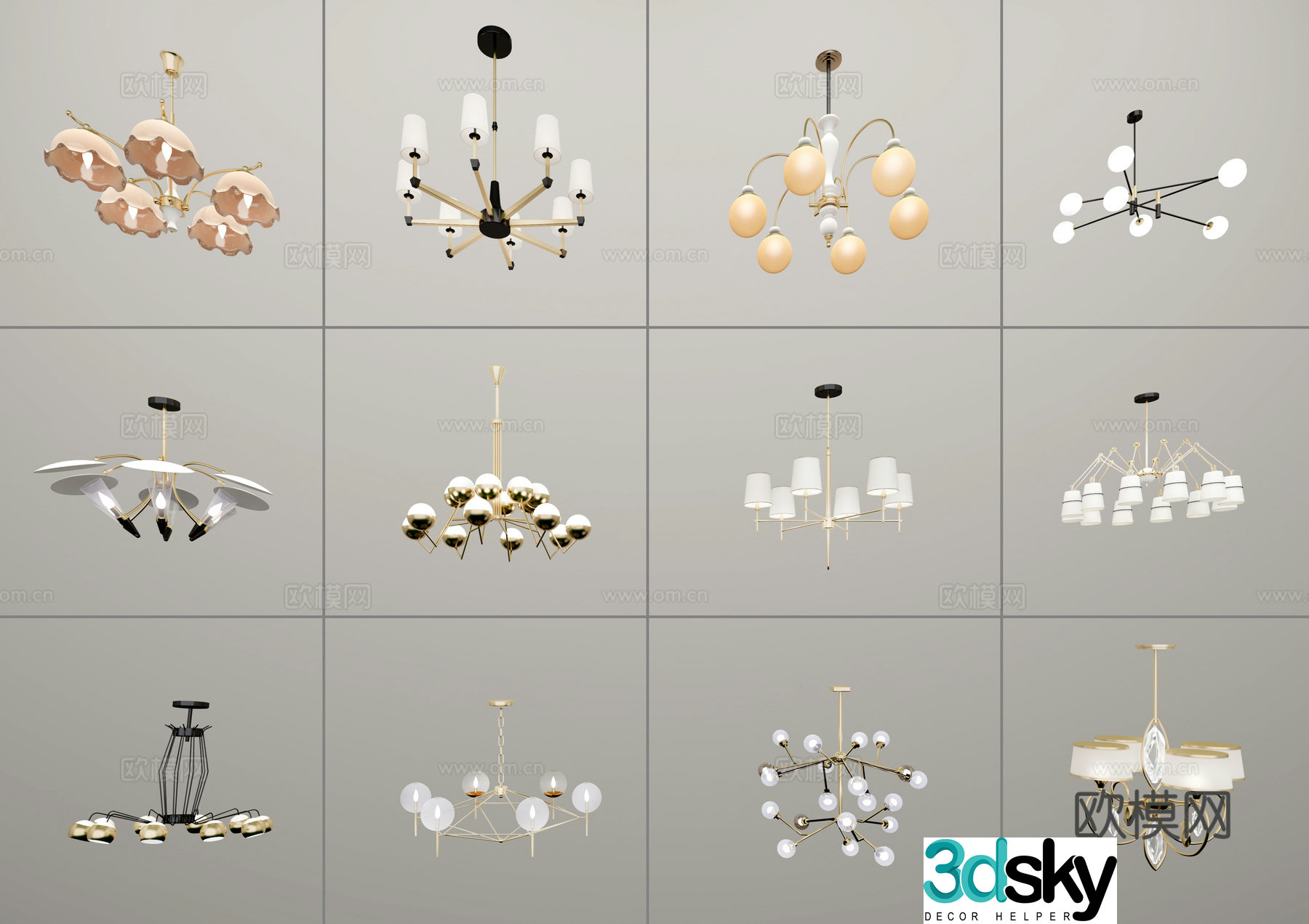 Modern chandelier 3d model