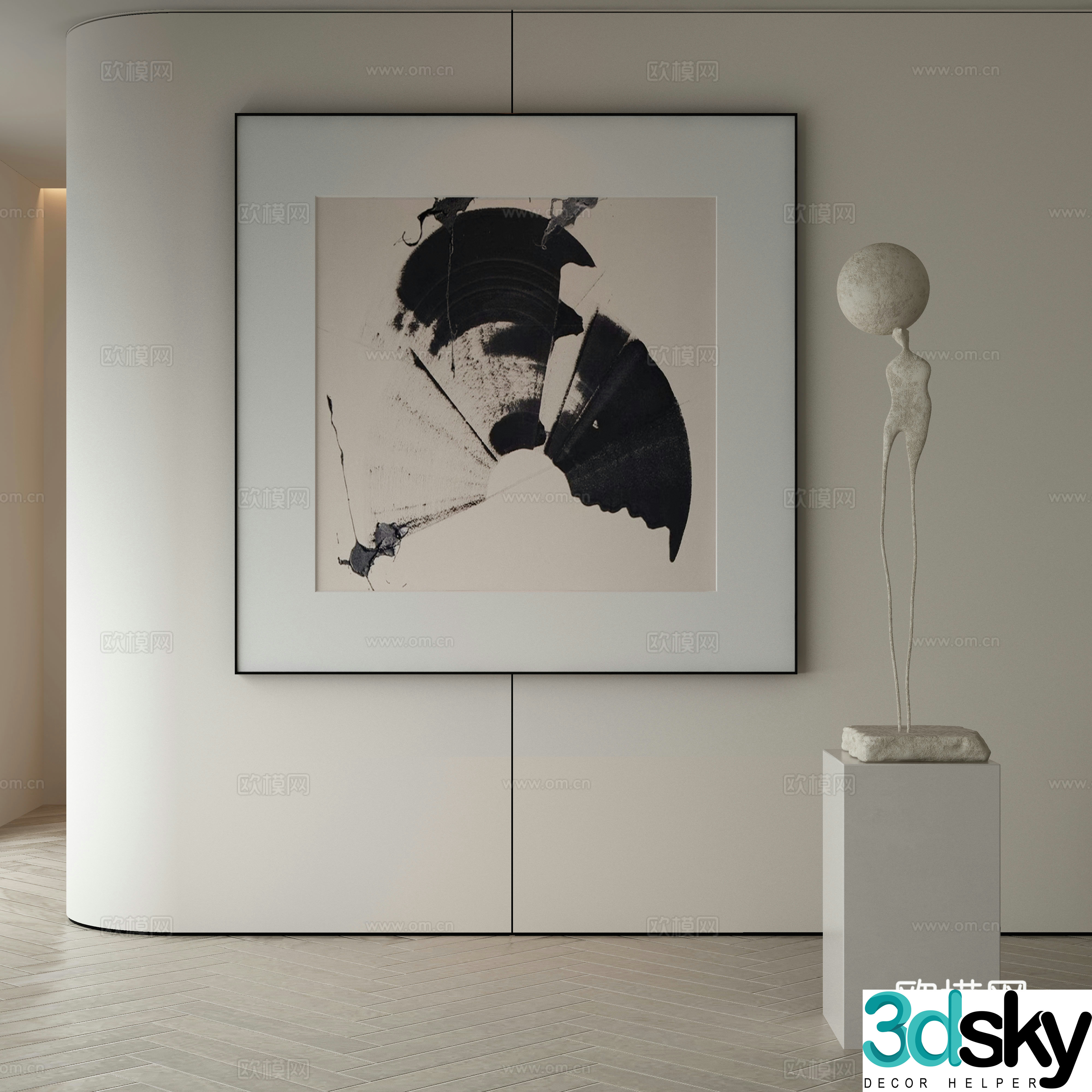 Modern Wasabi Hanging Painting Oil Painting 3D Model