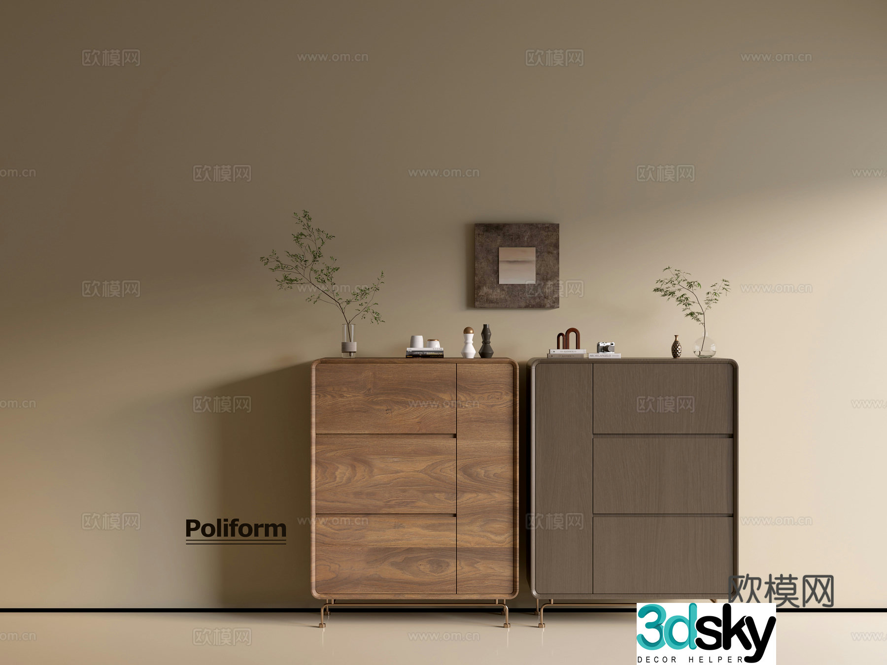 Modern wood grain cabinet ins wind minimalist wind cabinet whole cabinet sideboard balcony cabinet storage 3D model