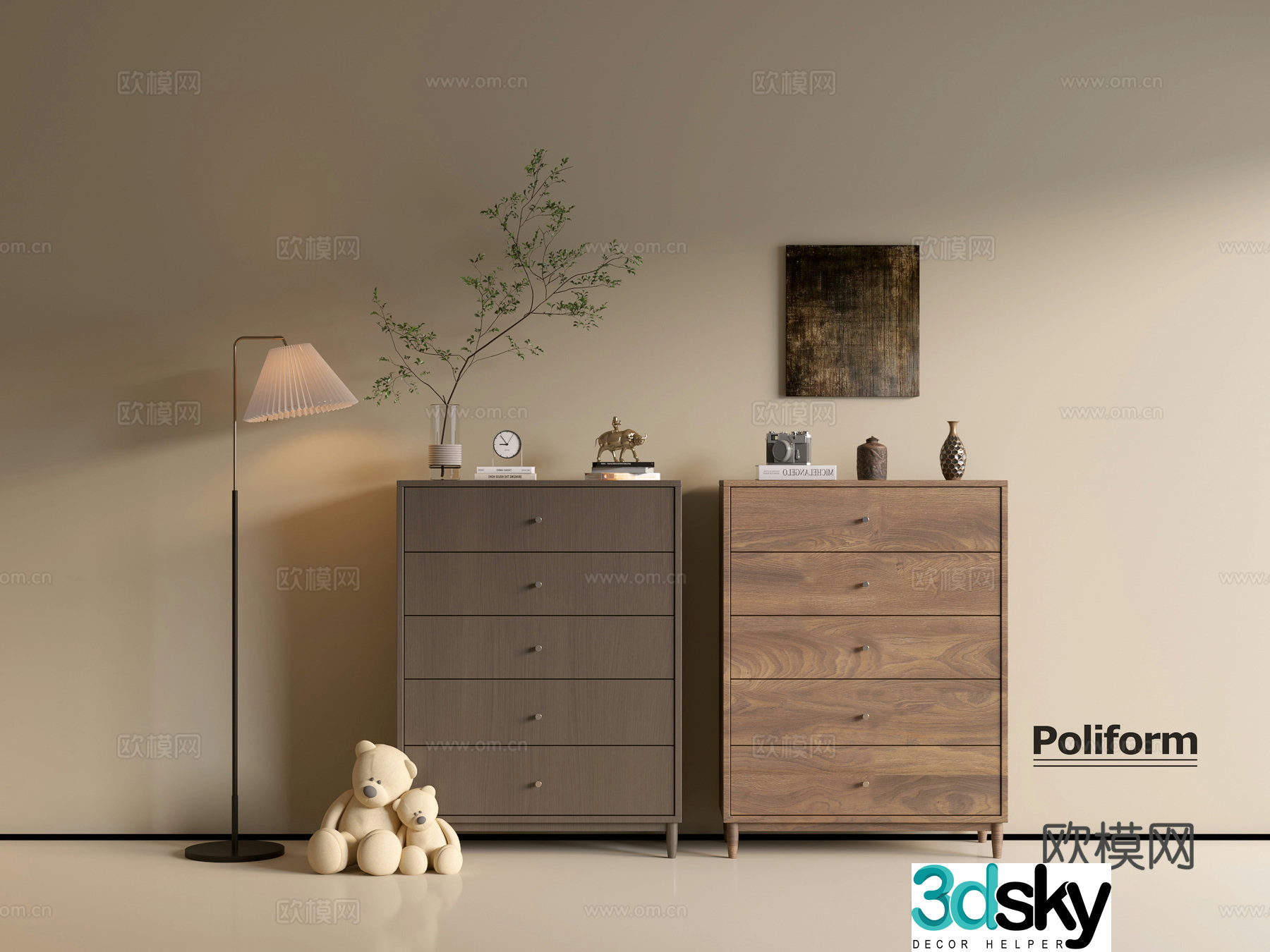 Modern wood grain cabinet ins wind minimalist wind cabinet whole cabinet sideboard balcony cabinet storage 3D model