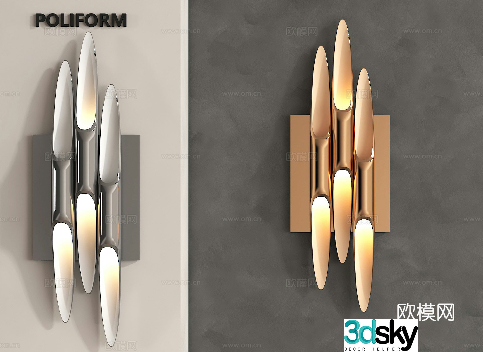 Modern lamps home decoration metal wall lamps creative lamps 3D models