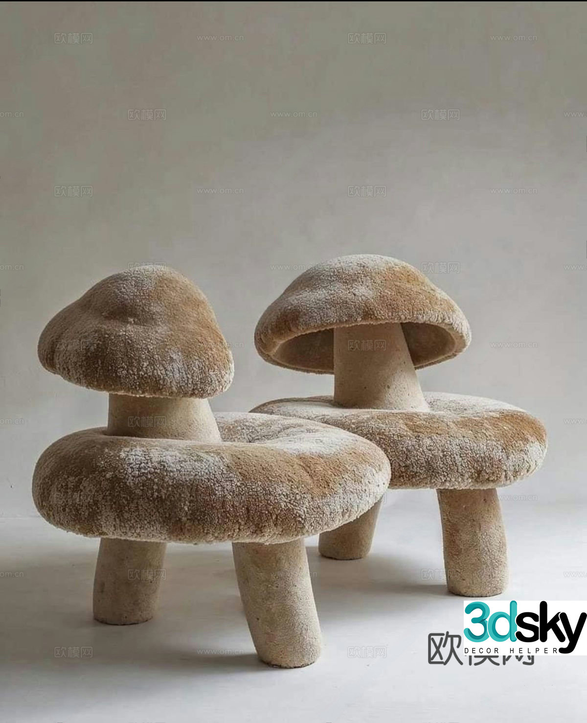 Modern stool Modern mushroom stool Art stool 3d model