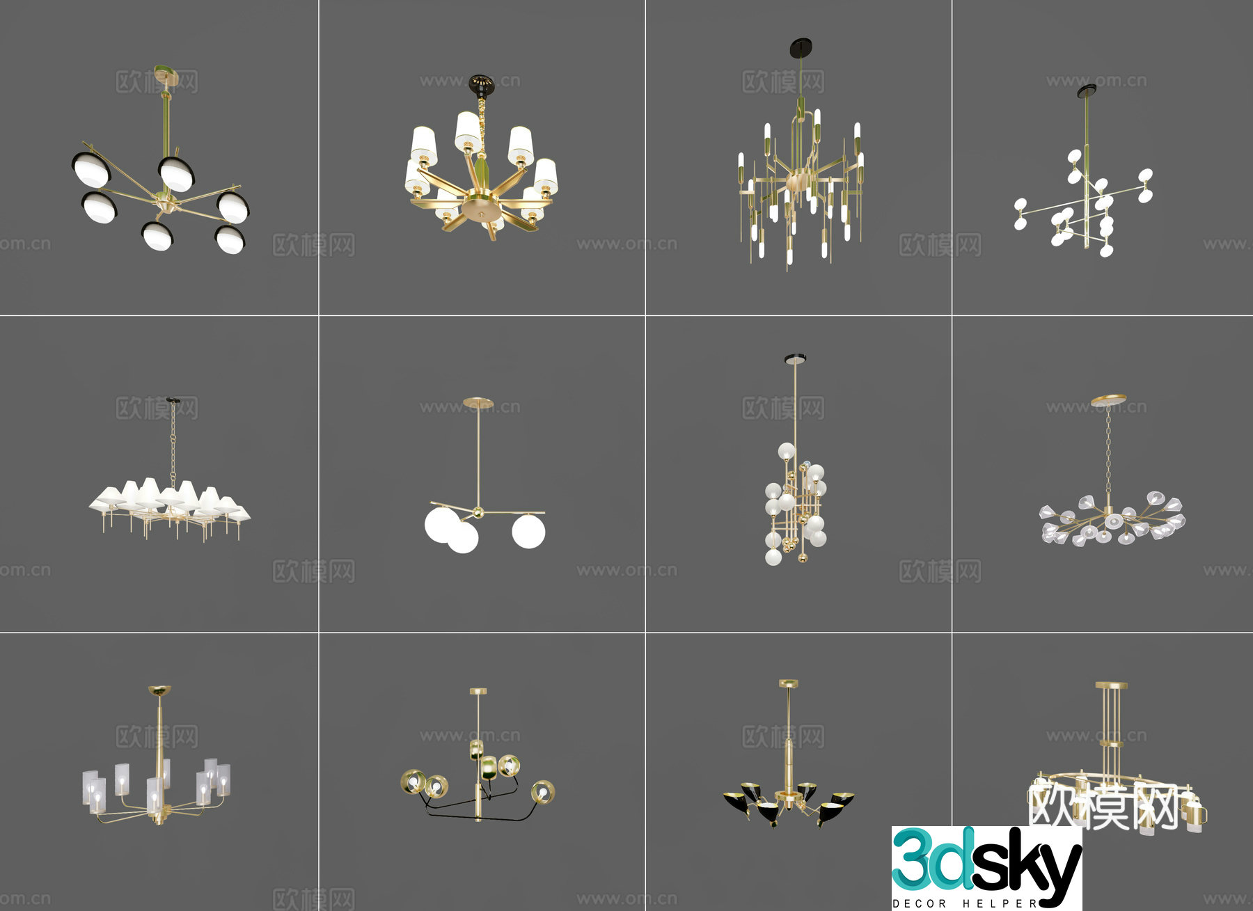 Modern chandelier 3d model