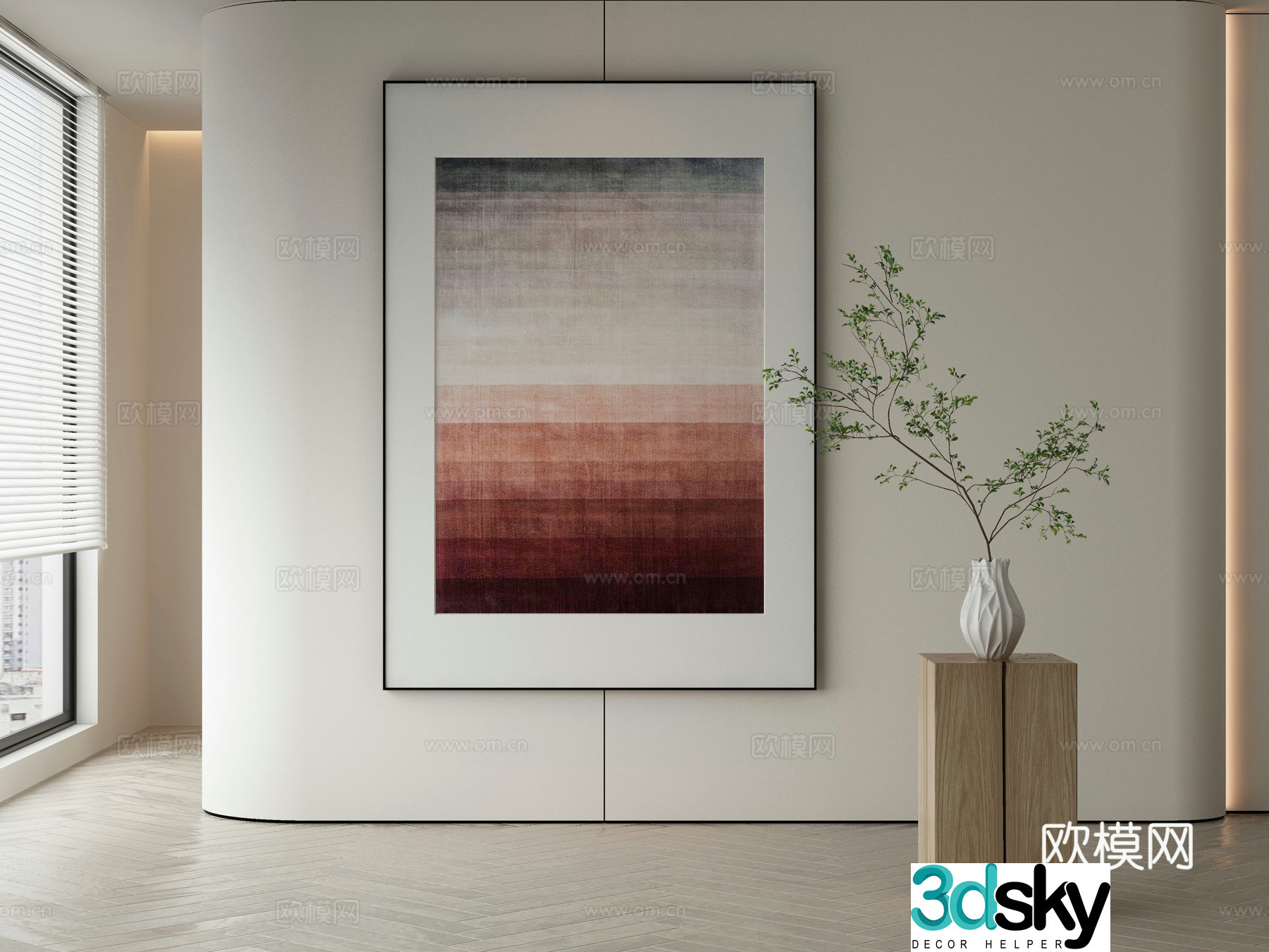 Modern Wasabi Hanging Painting Oil Painting 3D Model