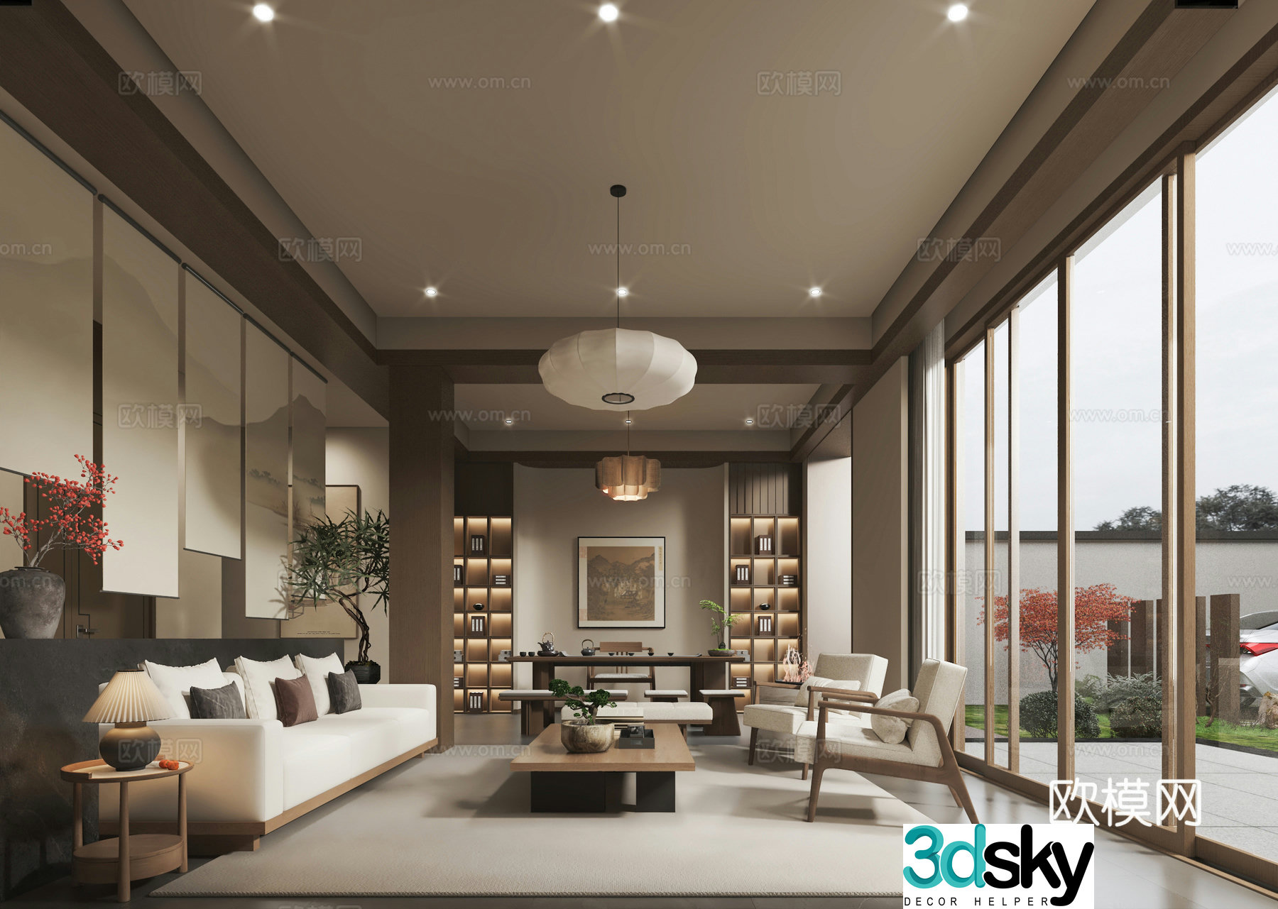 Song style living room tea room 3d model