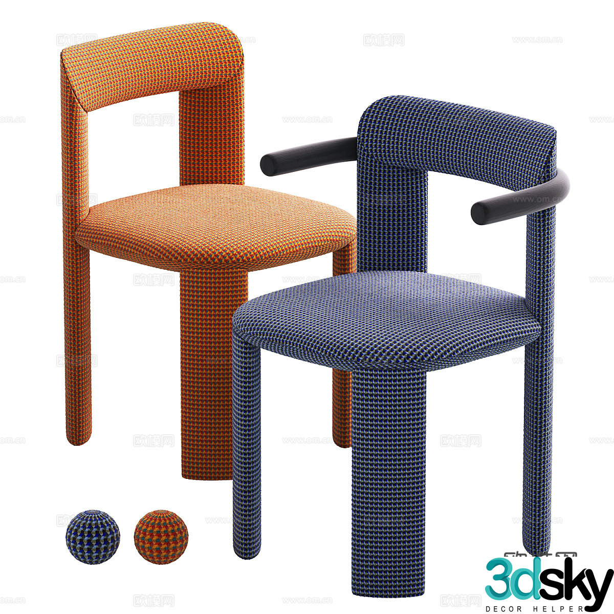 Modern Italian fabric single chair 3d model