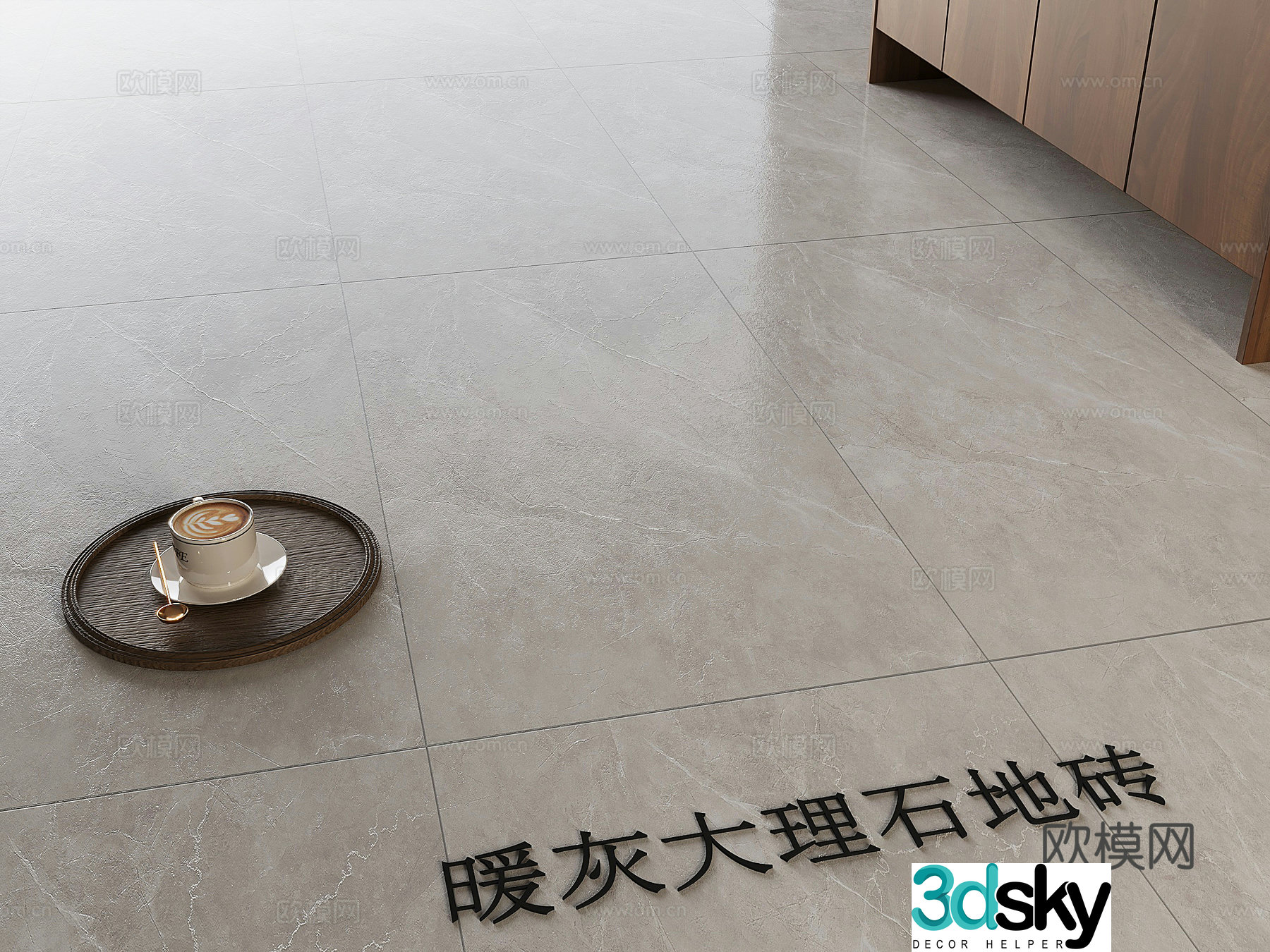 Warm gray marble floor tiles Italian floor tiles 3D model