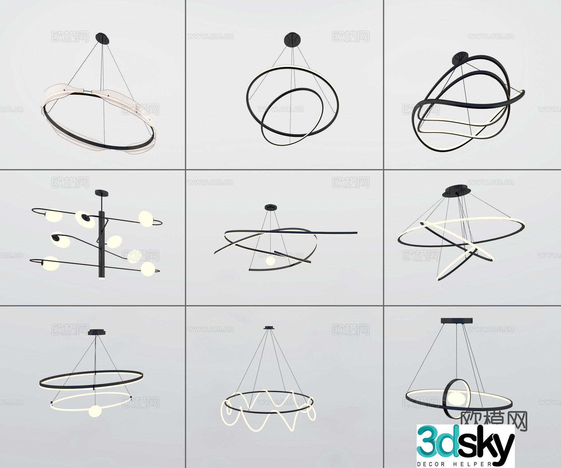 Modern chandelier 3d model