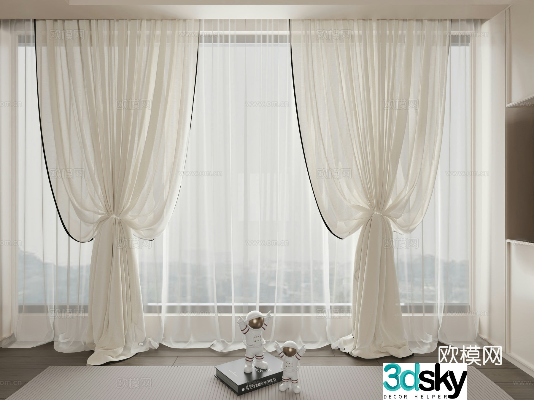 French medieval yarn curtain 3D model