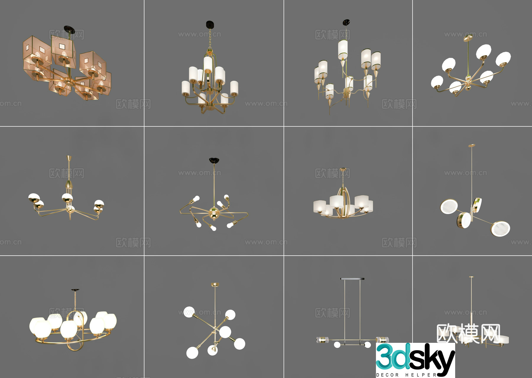 Modern chandelier 3d model