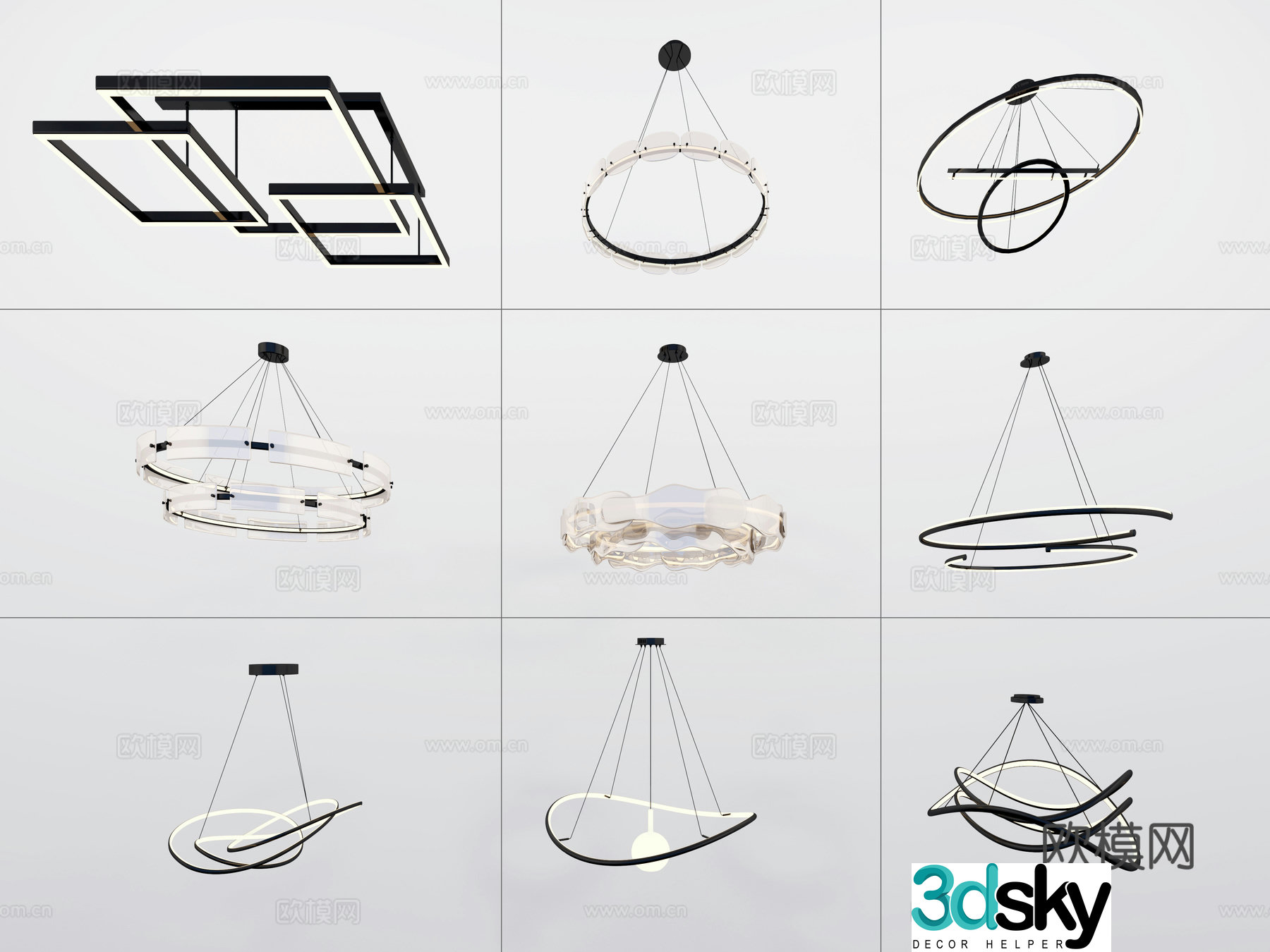Modern chandelier 3d model