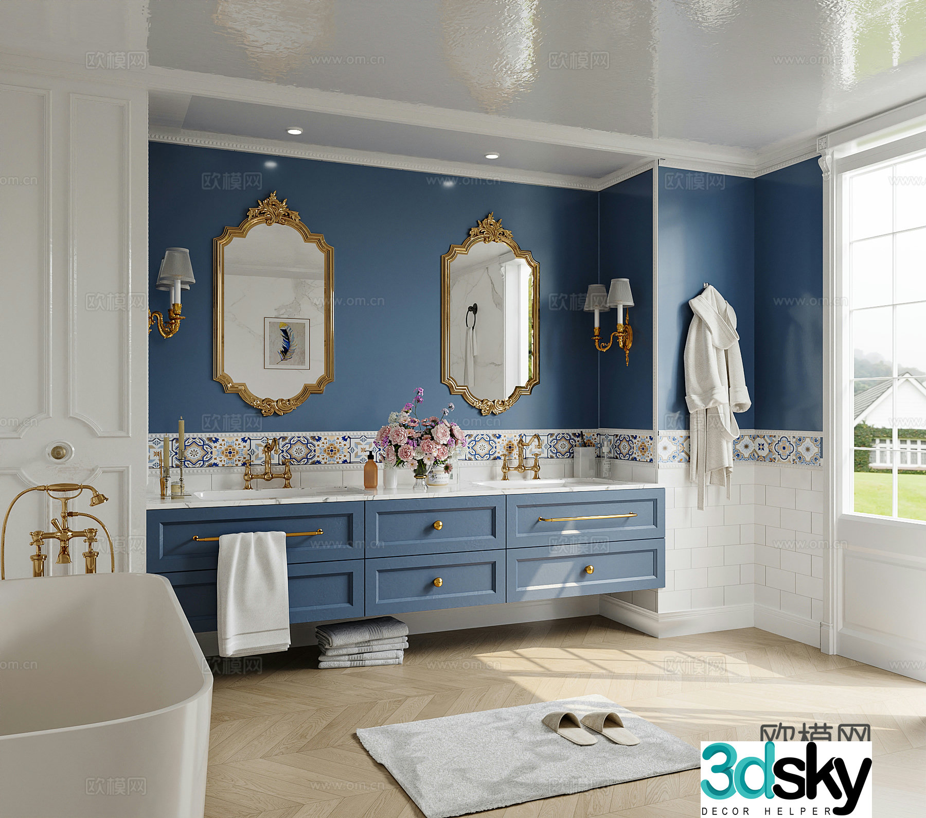 American bathroom 3D model