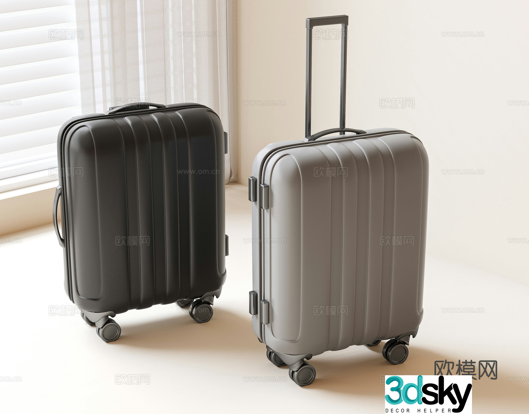 suitcase suitcase trolley case luggage password box box 3d model