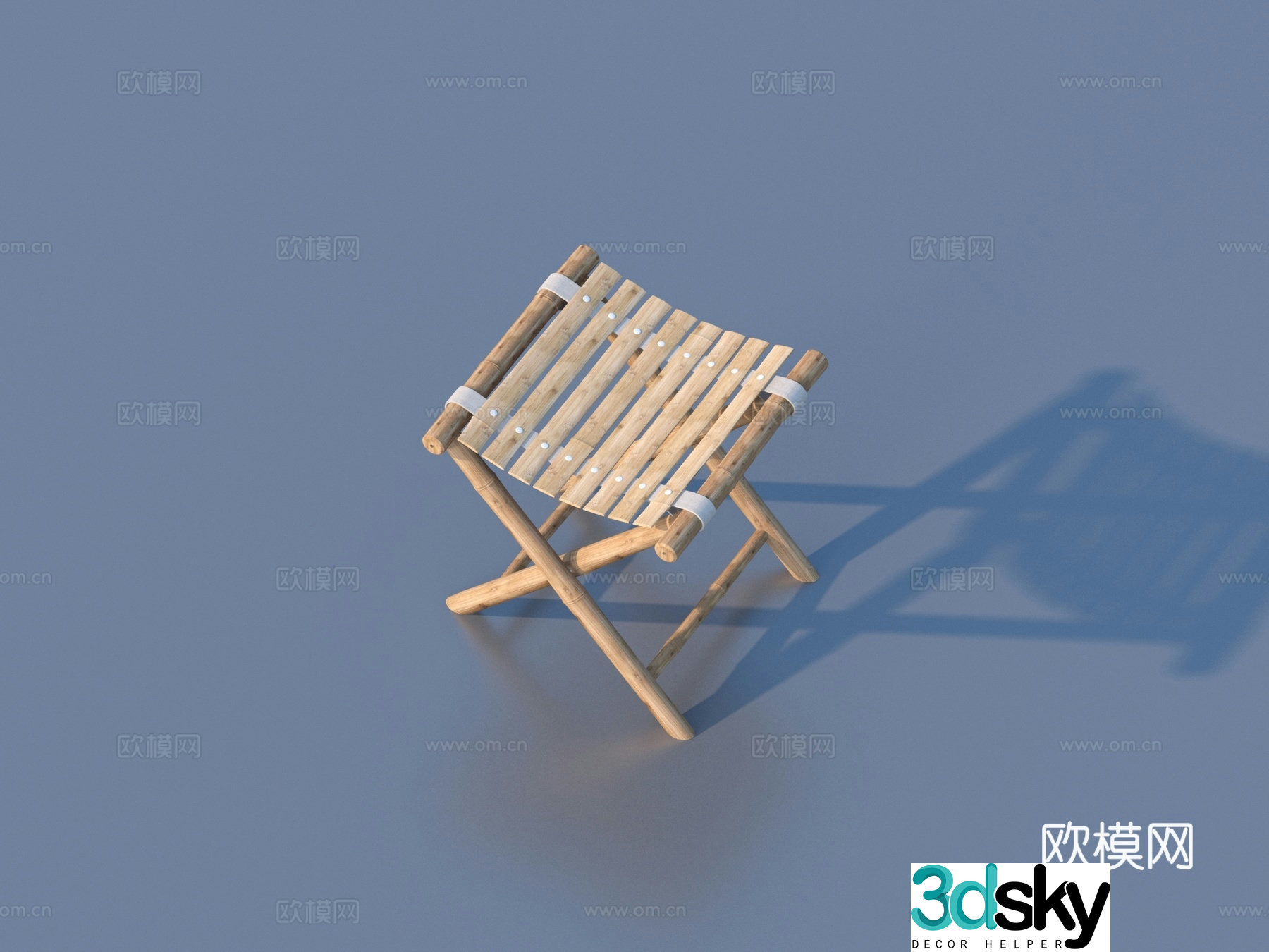 Mastoon stool stool foldable solid wood stool 3d model