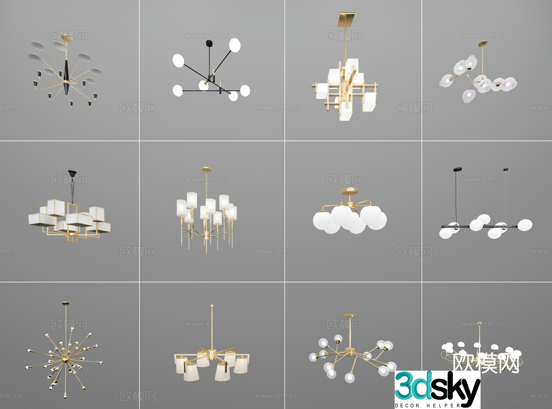 Modern chandelier 3d model