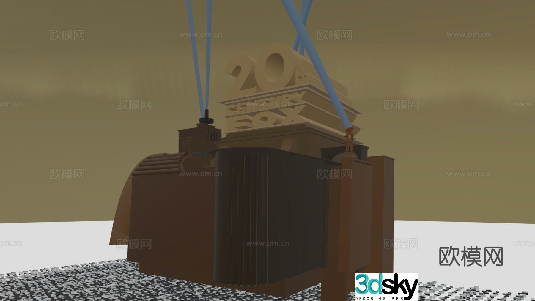 Century Fox logo 1994-2010 remake 3D model