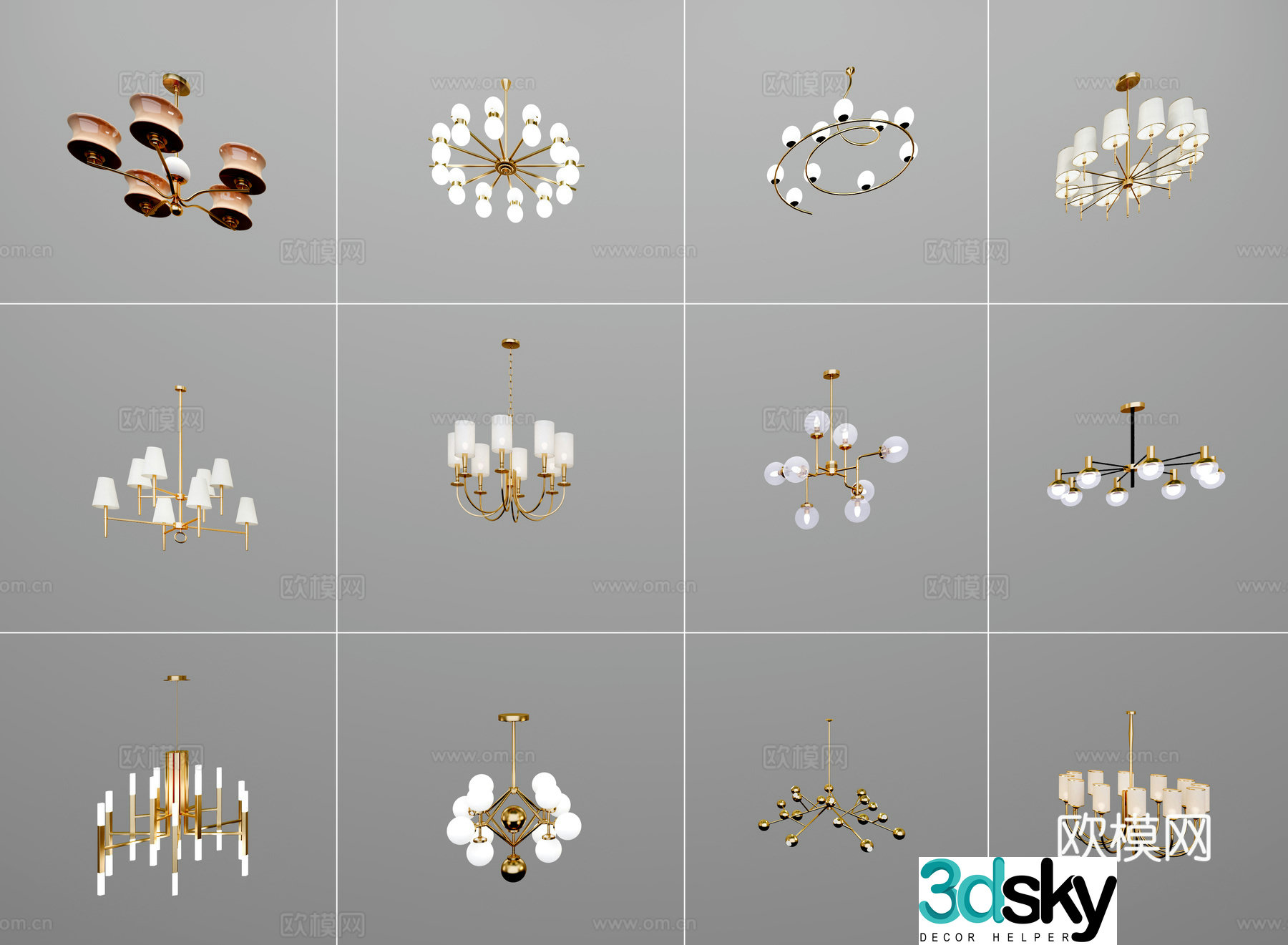 Modern chandelier 3d model
