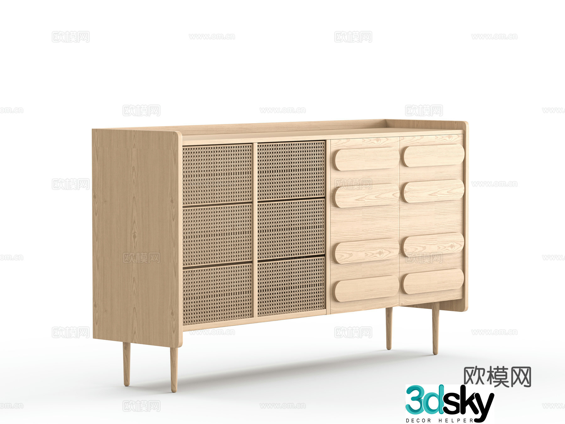 Japanese style entrance cabinet 3D model