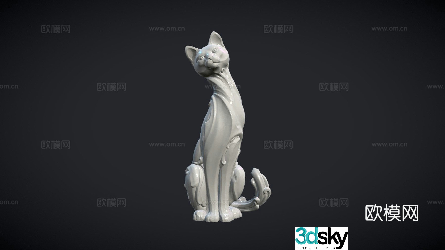 Cat Statue 3d Model