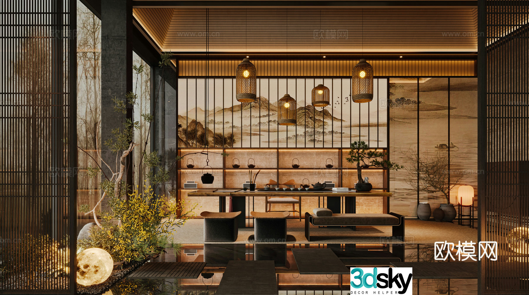 Villa tea room 3d model