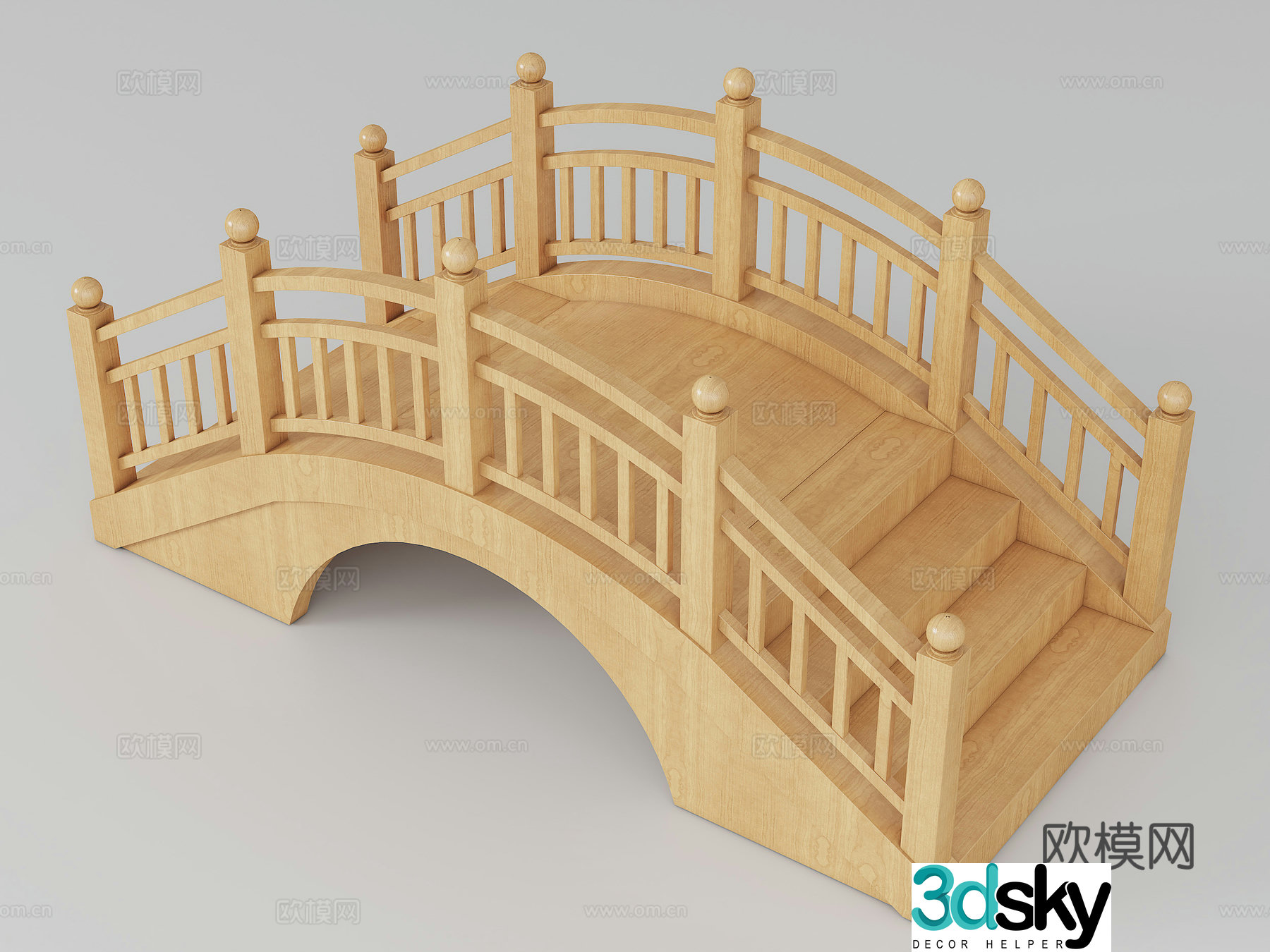 Small wooden bridge 3d model