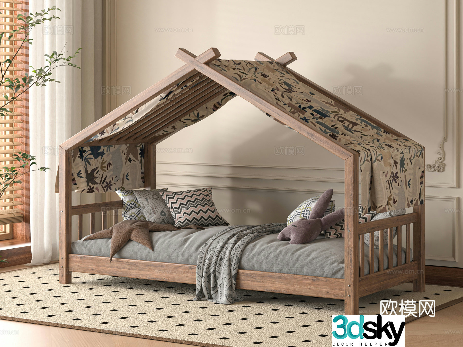 Modern children’s bed 3d model