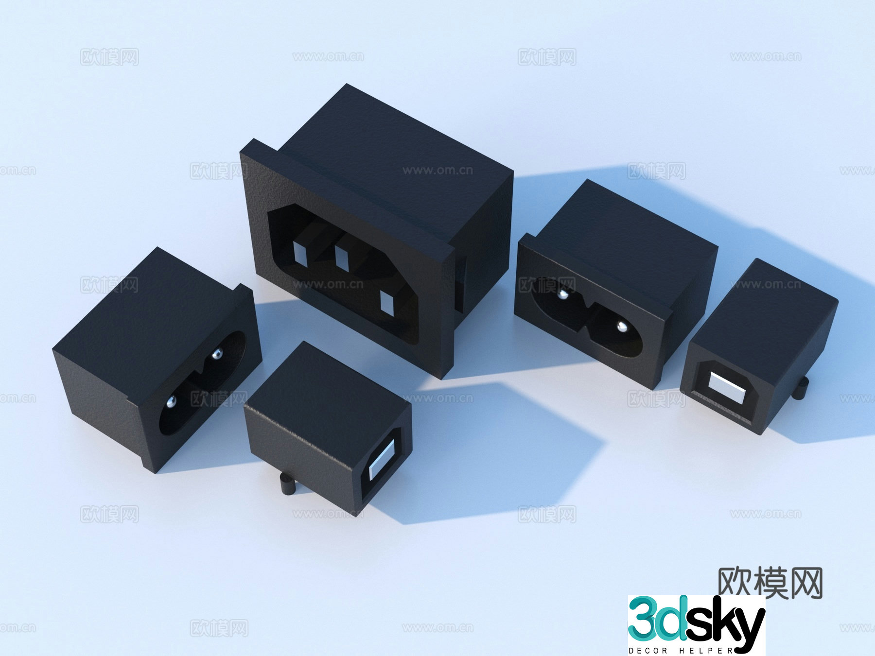 Electronic accessories Plug interface jack Electronic components 3D model