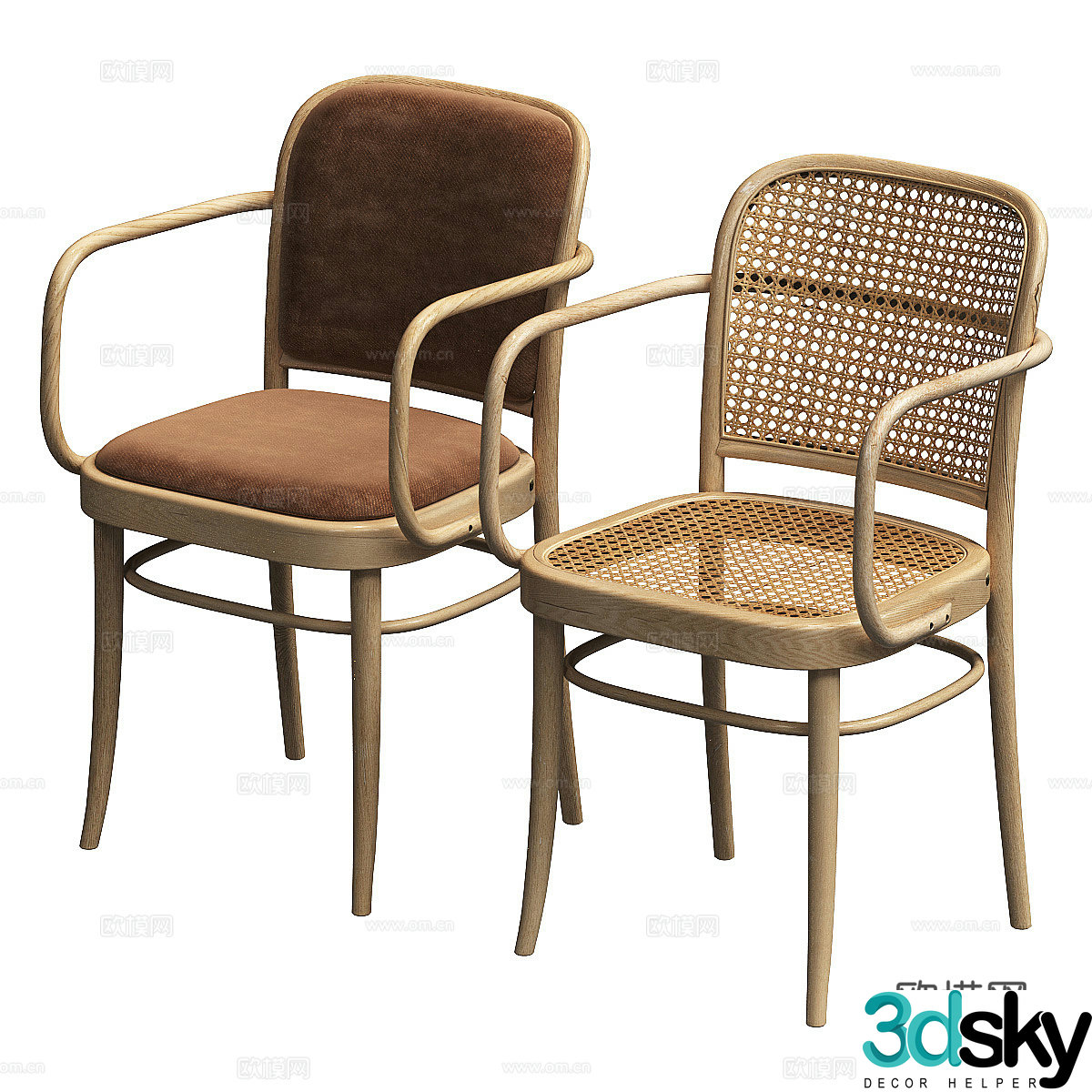 New Chinese style Wasabi log chair 3D model