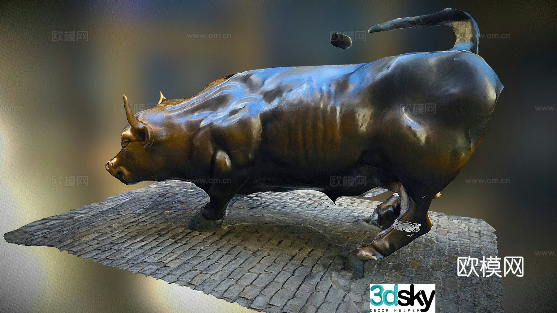 Wall Street Bull 3D Model