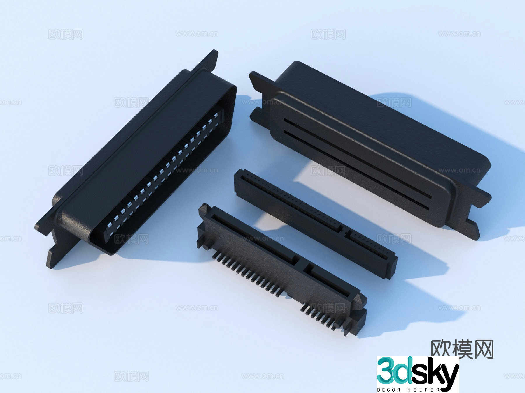 Electronic accessories Plug interface jack Electronic components 3D model