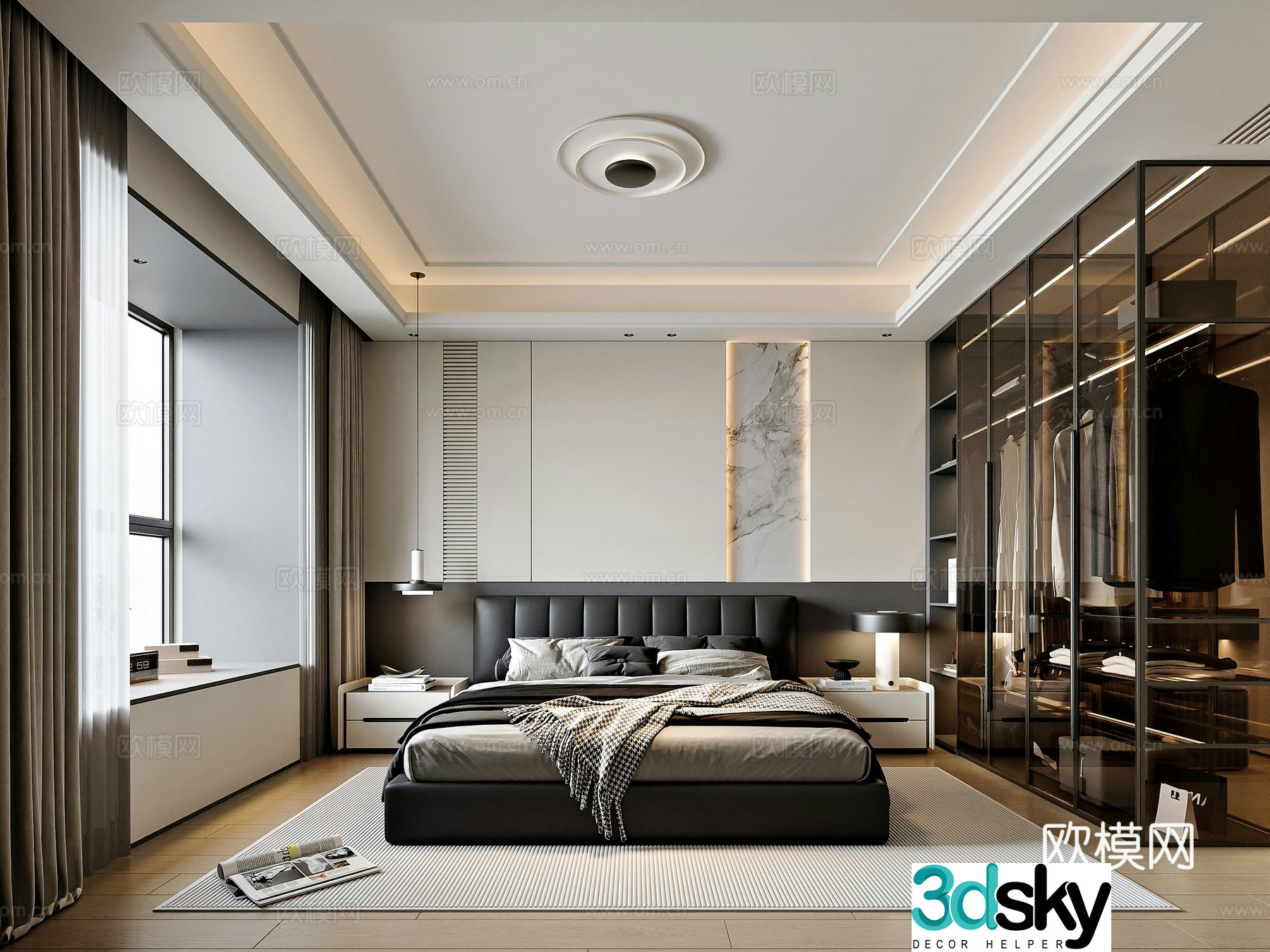 Modern style home bedroom 3d model