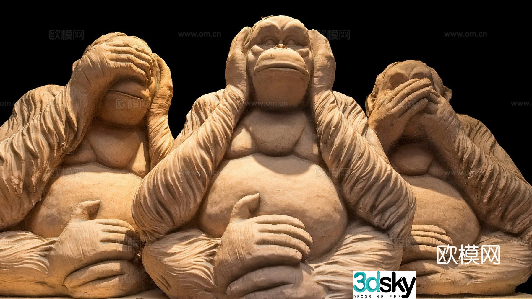 Monkey Statue 3D Scan 3D Model