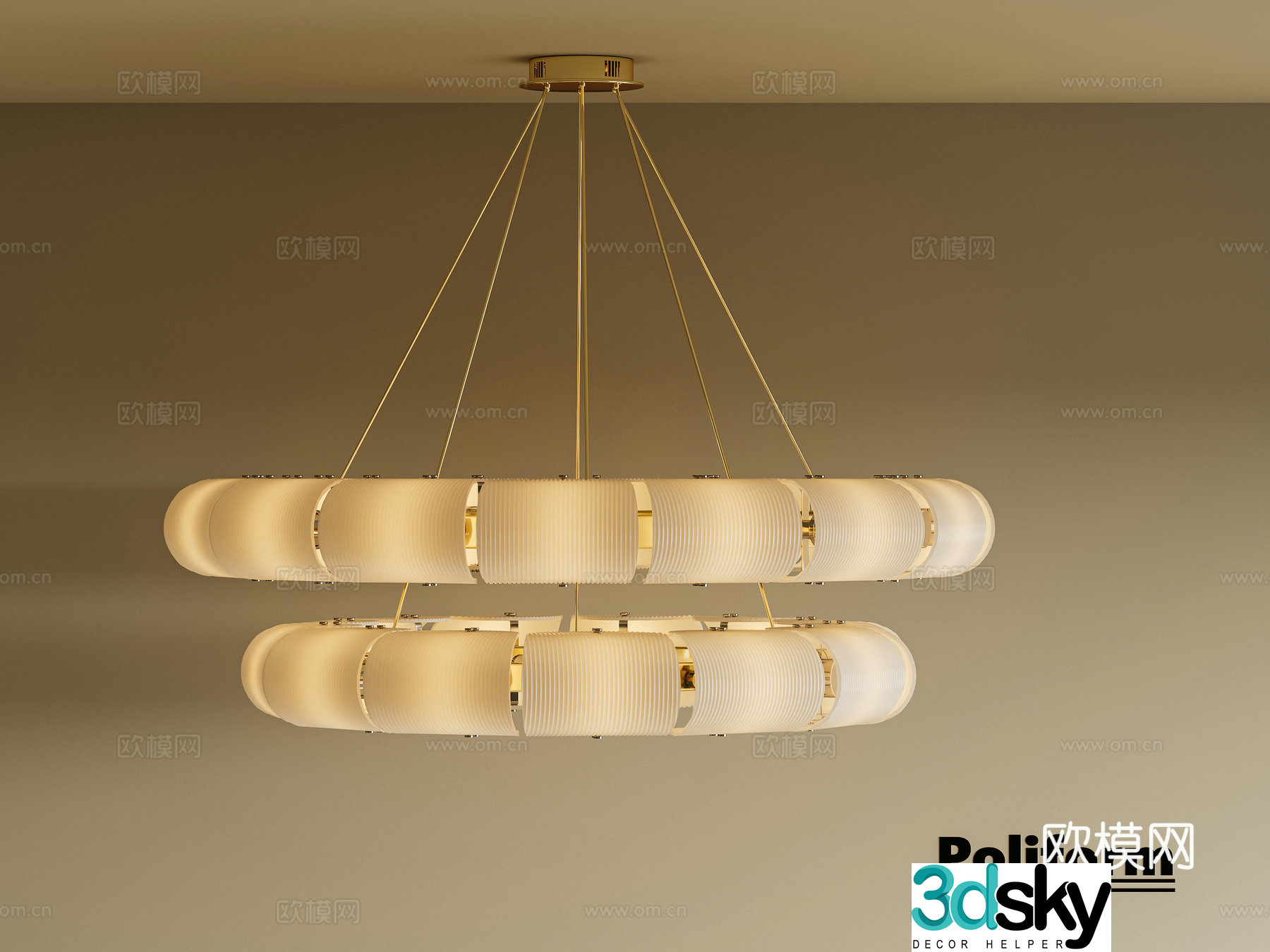 Modern Italian light luxury chandeliers French cream chandeliers Art deco chandeliers Bedroom Living Room chandeliers 3D model