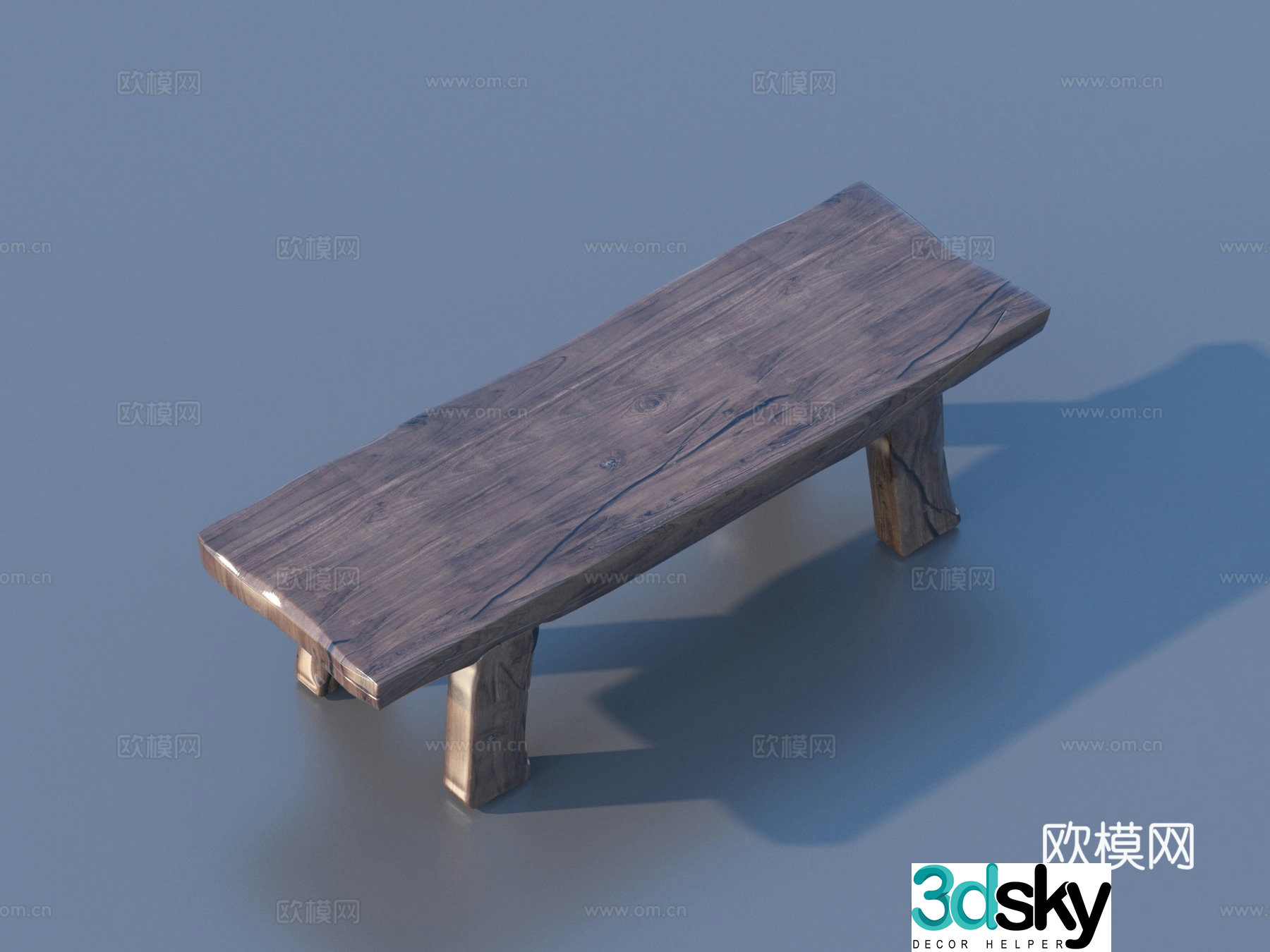 Bench bench stool solid wood stool 3d model