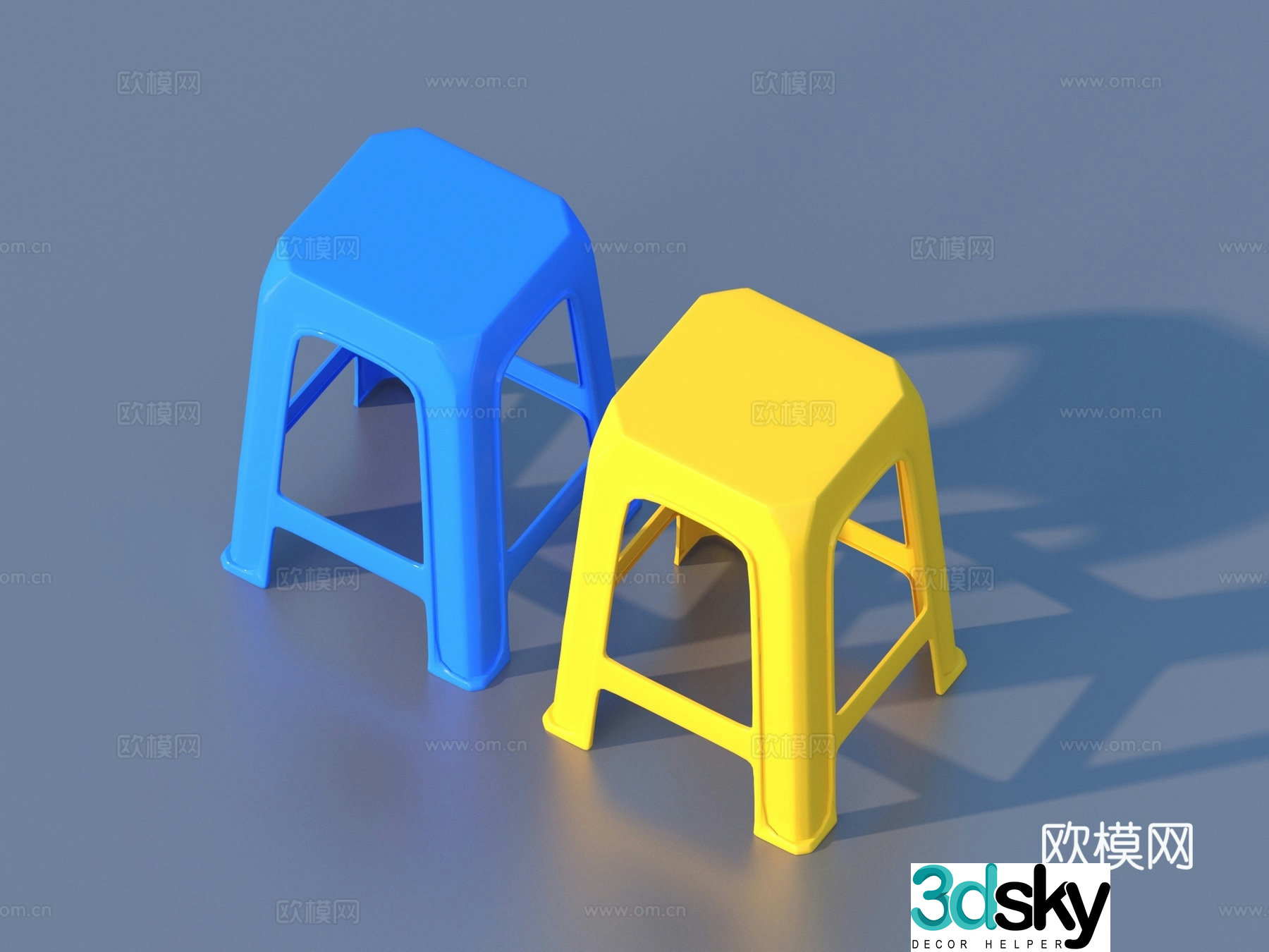 Stool Plastic Stool 3D Model