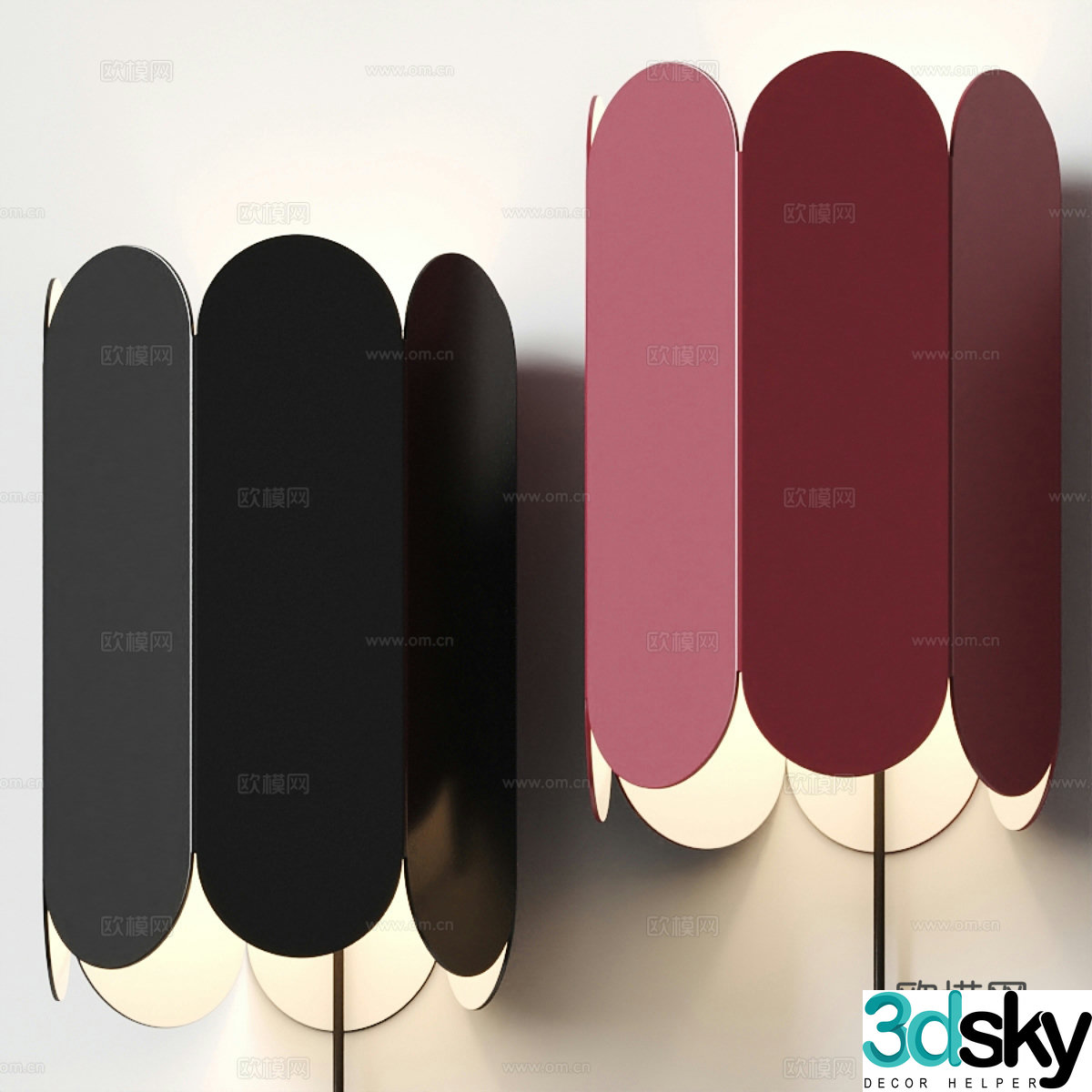 Modern Italian minimalist decorative wall lamp 3d model