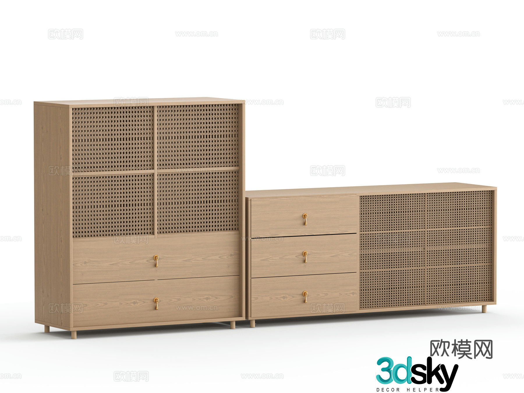 New Chinese style storage cabinet 3D model