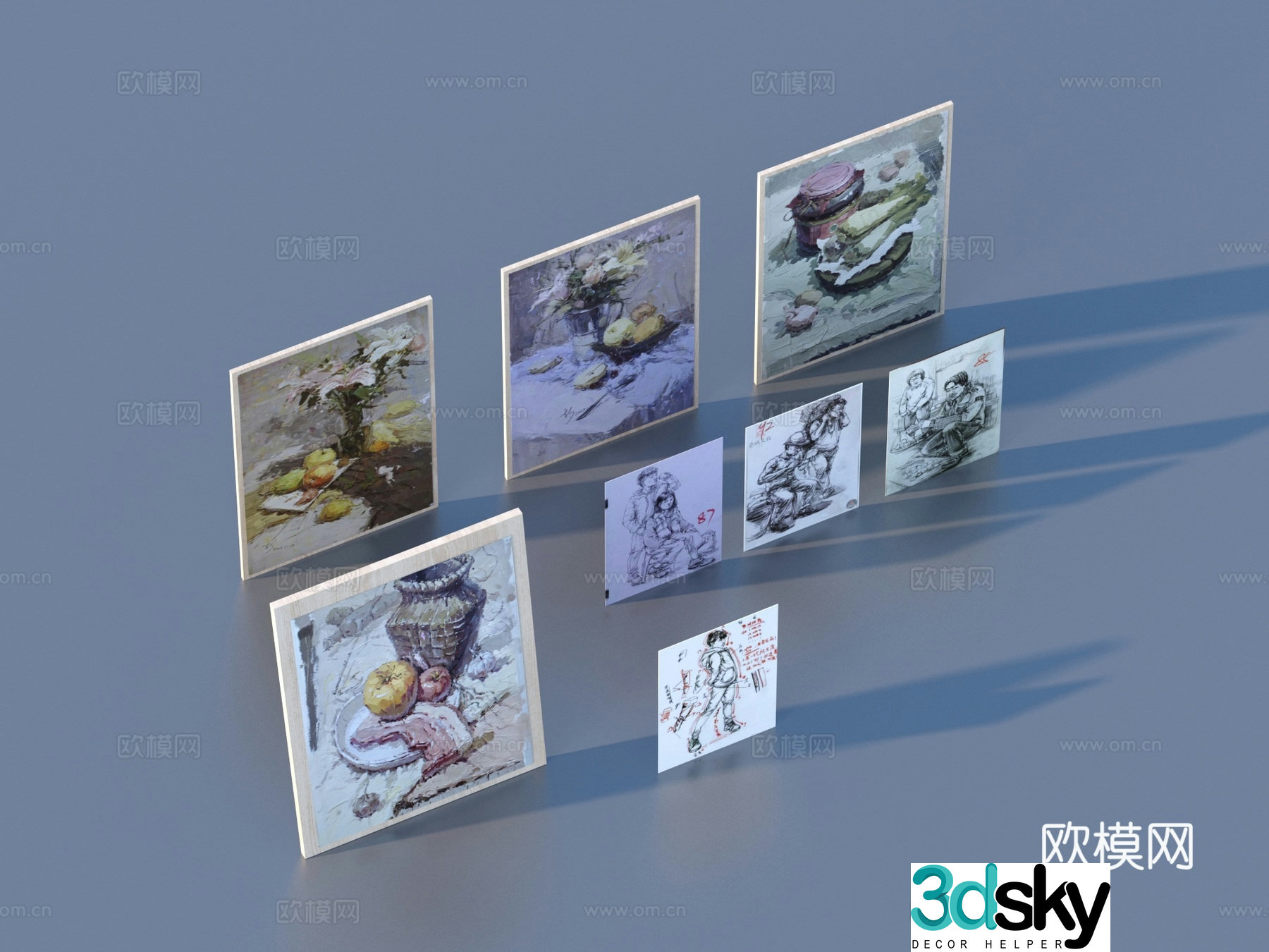 Decorative painting Hanging painting Photo frame 3d model