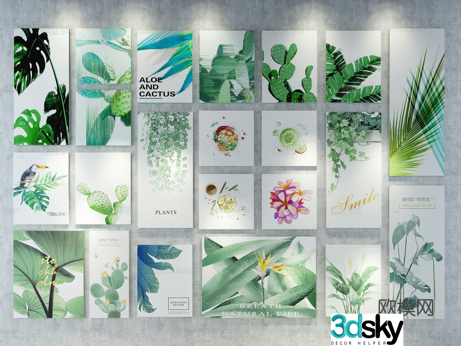 Modern minimalist decorative painting 3d model